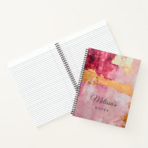 Carnet Brush artistique touche or et rose