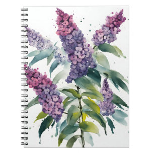 Carnet Buddleia - Fleurs aquarelle