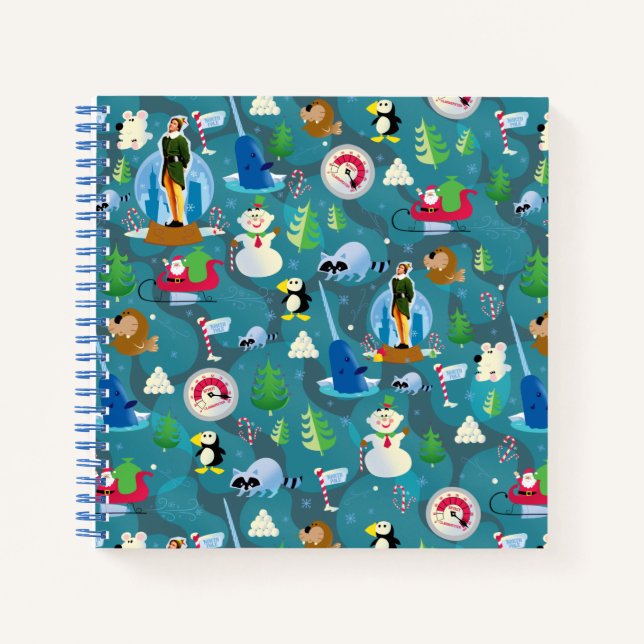 Carnet Buddy l'elfe et personnages Motif Turquoise (Devant)