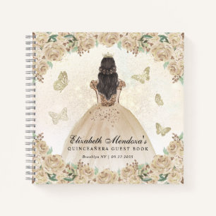 Carnet Budget Gold Floral Princess Quinceañera Guides
