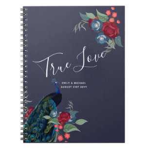 Carnet Budget Mariage de automne d'hiver Peacock Bleu Bou