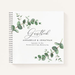 Carnet budget wedding eucalyptus rustic simple guest book