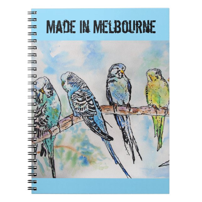Carnet Budgie Budgerigar Bird Made In Melbourne Birds (Devant)