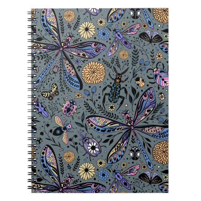 Carnet Bugs de Doodle sur le gris de latte (Devant)