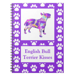 Carnet Bull Terrier Anglais Baisers Chien Silhouette PPY&