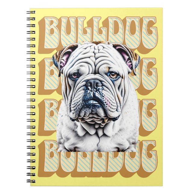 Carnet Bulldog anglais avec police rétro (Devant)