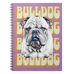 Carnet Bulldog anglais avec police rétro