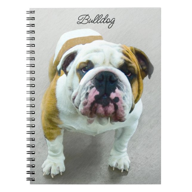 Carnet Bulldog Painting - Joli art original chien (Devant)