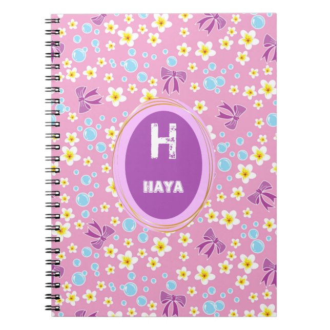 Carnet bulles mignonnes, fleur, arc enfants motif (Devant)