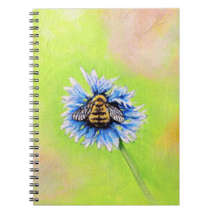 Carnet Bumble Bee sur une peinture à fleurs