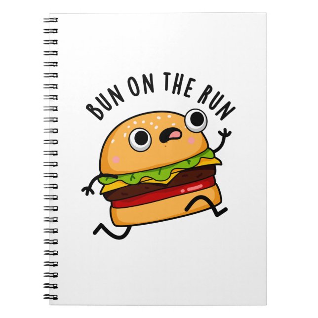 Carnet Bun Sur La Course Funny Burger Pun (Devant)