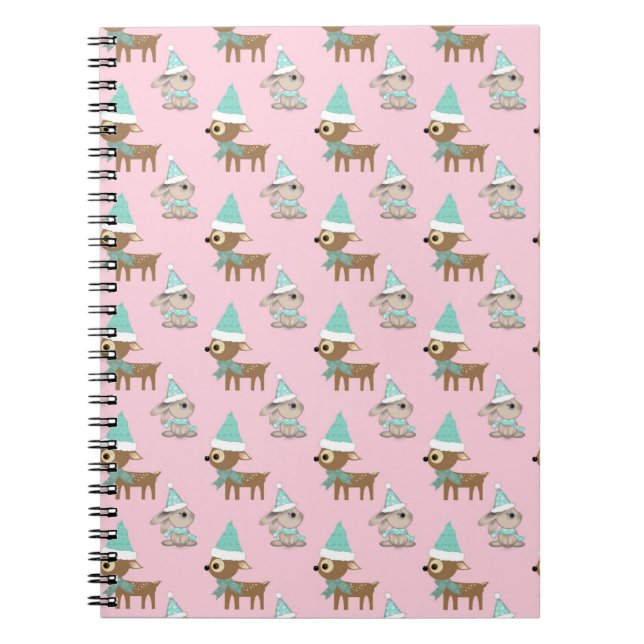 Carnet Bunnies et rennes sur Pale Rose Holiday Art (Devant)
