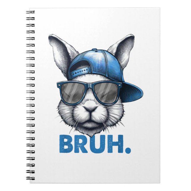 Carnet Bunny Face Bruh Mème Drôle Dire Bro Salutation Eas (Devant)