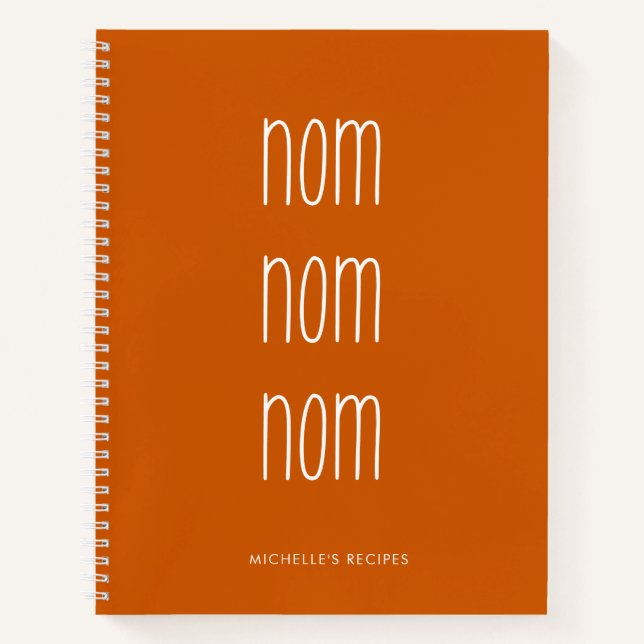 Carnet Burnt Orange Nom manuscrit Nom Cuisine Recette (Devant)