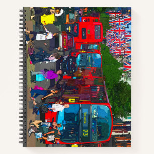 Carnet Bus Red London sur Oxford Street Londres