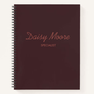 Carnet Business brown simple nom personnalisé