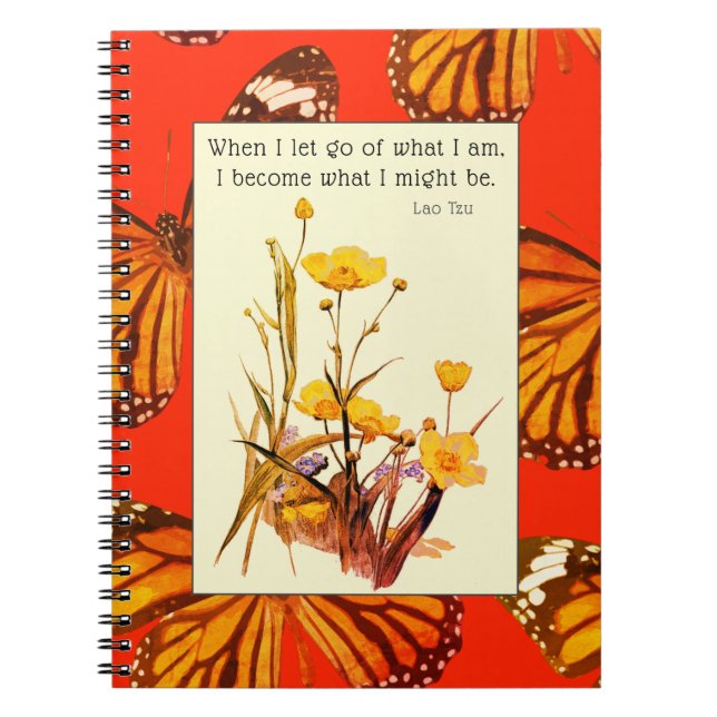 Carnet Buttercups & Butterfly Wings Inspiration Lao Tzu (Devant)