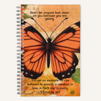Carnet Butterfly Notebook 1 Timothy 4:12