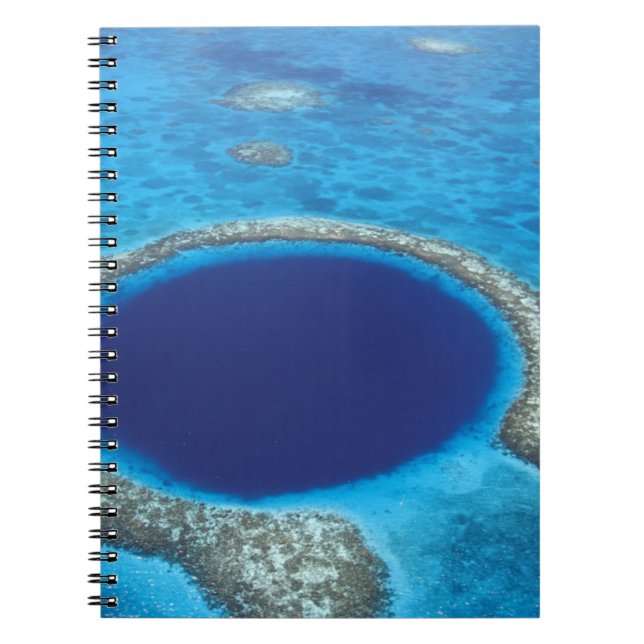 Carnet CA, Belize. Vue aérienne du trou bleu (diamètre (Devant)