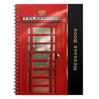 Carnet Cabine téléphonique rouge britannique vintage
