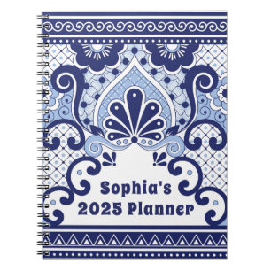 Carnet Cabo San Lucas Bleu & Blanc Carrelage Talavera Mex