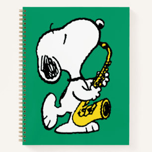Carnet cacahuètes Lecteur Snoopy Saxophone