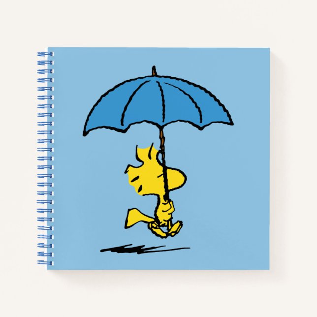 Carnet cacahuètes | Parapluie bleu Woodstock (Devant)