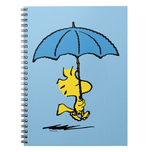 Carnet cacahuètes | Parapluie bleu Woodstock (Devant)