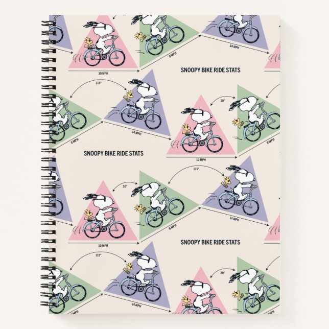Carnet cacahuètes | Snoopy Bike Ride Stats (Devant)