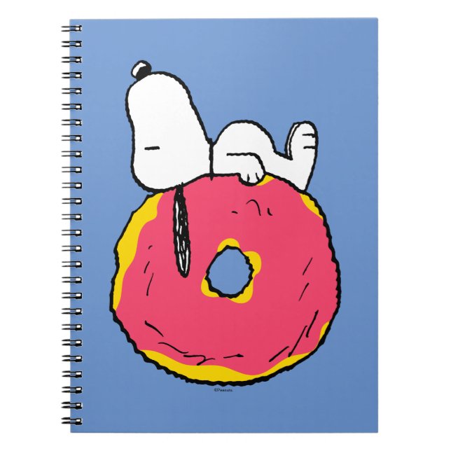 Carnet cacahuètes | Snoopy Donut rose (Devant)