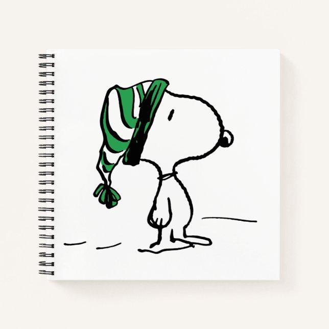 Carnet cacahuètes | Snoopy Green Casquette de neige (Devant)