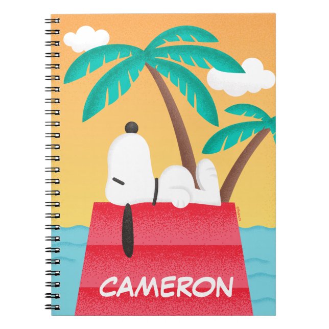 Carnet cacahuètes | Snoopy Tropical Deco | Ajouter Votre  (Devant)
