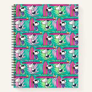 Carnet cacahuètes   Snoopy Turquoise Surf Motif