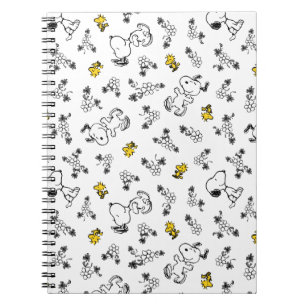 Carnet cacahuètes Snoopy & Woodstock B&W Flower Motif