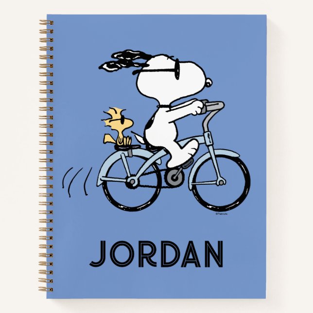 Carnet cacahuètes | Vélo Snoopy & Woodstock (Devant)