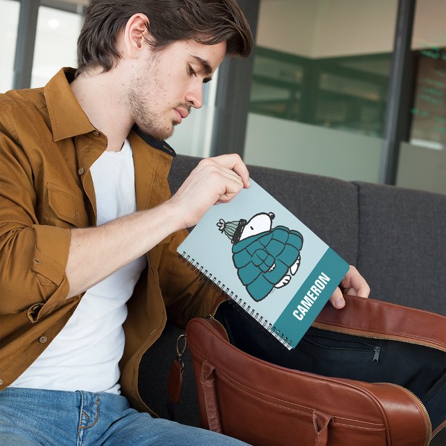 Carnet cacahuètes | Veste Snoopy Winter Puffer (Person with notebook)