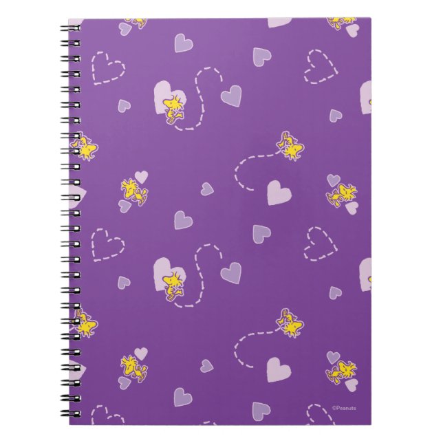 Carnet cacahuètes | Woodstock Motif de coeur pourpre (Devant)