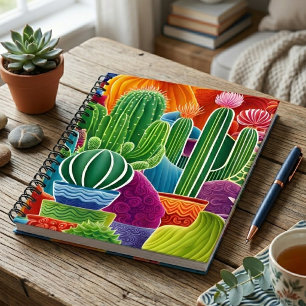 Carnet Cactus en pot abstrait