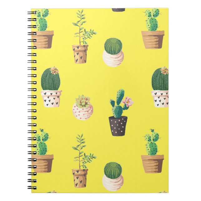 Carnet Cactus Succulents de Dessert Vert dans les pots (Devant)