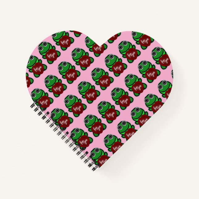 Carnet Cadeau coeur grenouille mignonne amour personnalis (Devant)