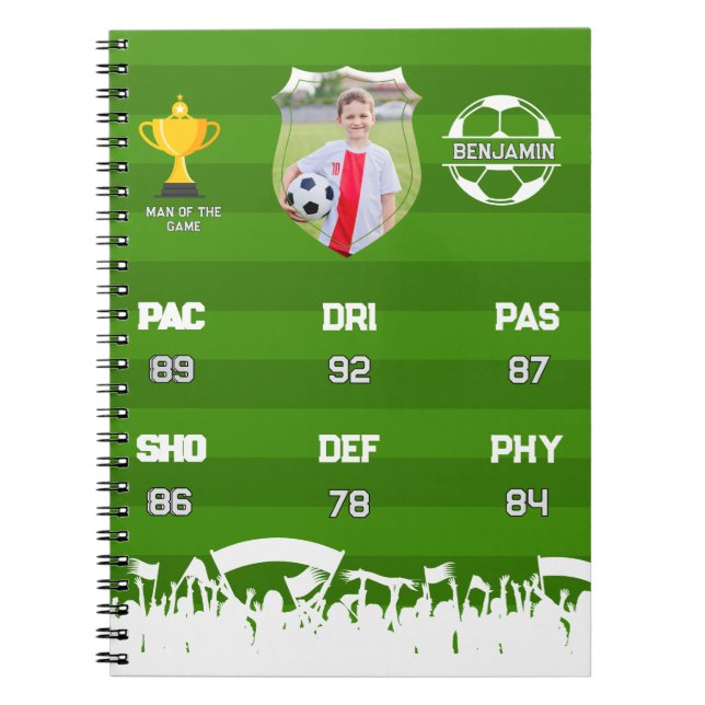 Carnet Cadeau de football personnalisé pour enfants, cart (Devant)