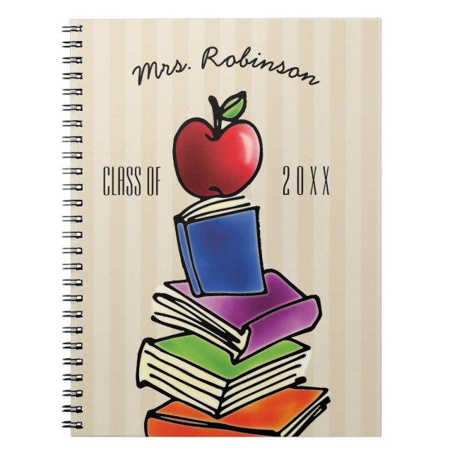 Carnet Cadeau de professeur de classe Apple avec la pile (Devant)