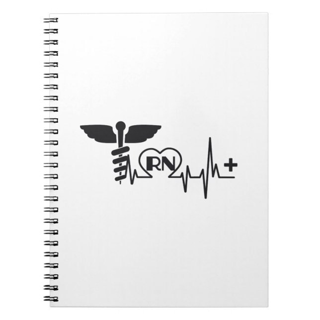 Carnet Cadeau de RN d'infirmière de battement de coeur (Devant)
