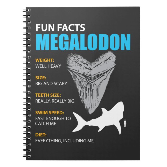 Carnet Cadeau de T-shirt de Megalodon grand pour des (Devant)