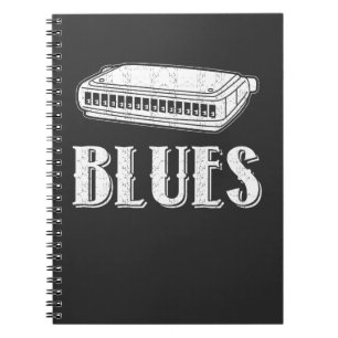 Carnet Cadeau d'harmonica de bleus - rétro graphique