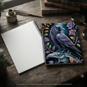 Carnet Cadeau Fleuriste Gothique Corbeau Académie Sombre