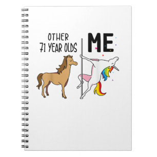 Carnet Cadeau licorne 71 ans anniversaire et moi autre