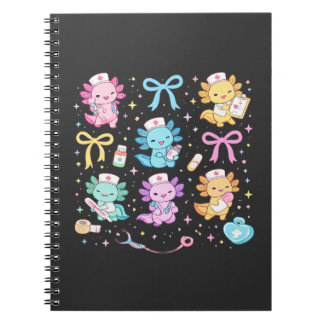 Carnet Cadeau mignon et kawaii d'infirmière axolotl pour 