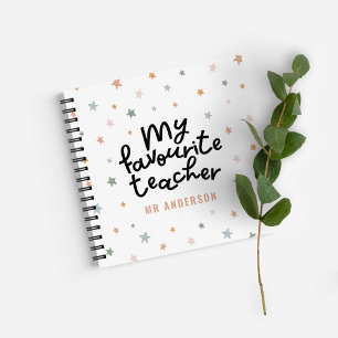 Carnet Cadeau moderne coloré préféré professeur star