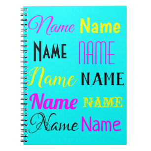 Carnet Cadeau nommé personnalisé cyan de CMYK